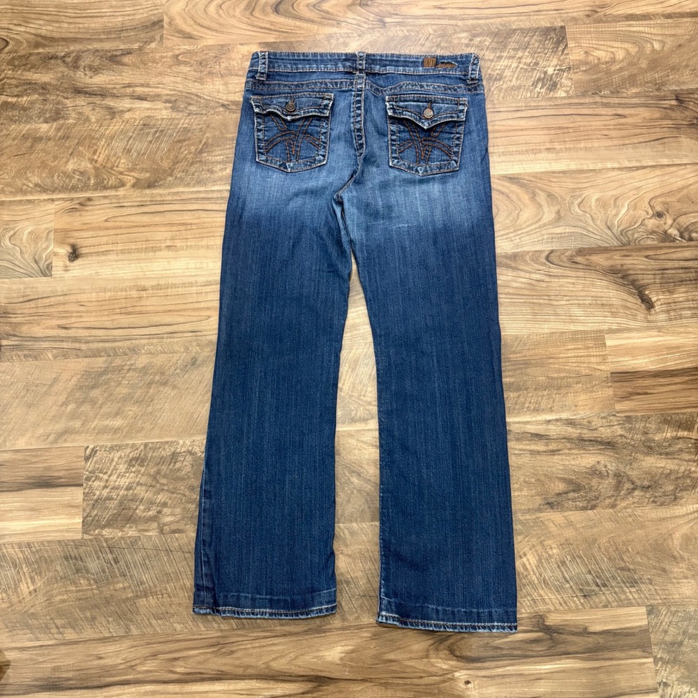 Vintage Y2K Kut from the Kloth Jeans Womens 12 Blue Bootcut Embroidered Pockets